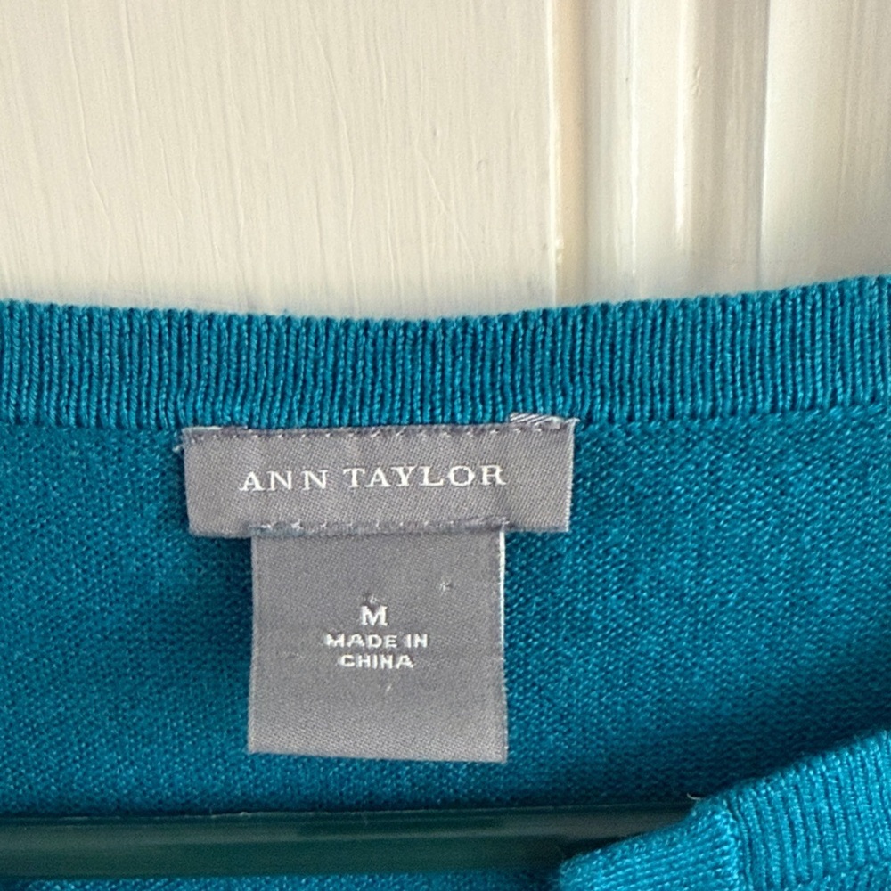 Ann Taylor Teal Knit Cardigan - Vibrant Teal Hue - Picture 2 of 6